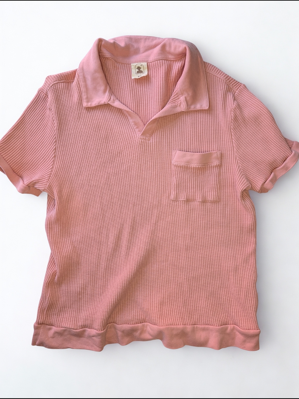 Dandy Del Mar Pink Waffle Knit Polo Tee XXL